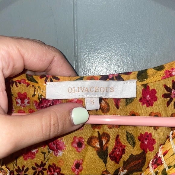 Olivaceous Ready For The Day Yellow Floral Flowy Long Sleeve Dress Small - Picture 3 of 6